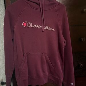 Champion Red Sweater Classic Logo Fleece